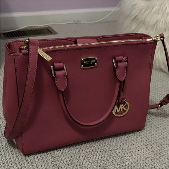 Michael Kors Raspberry Satchel Bag - Picture 1 of 5